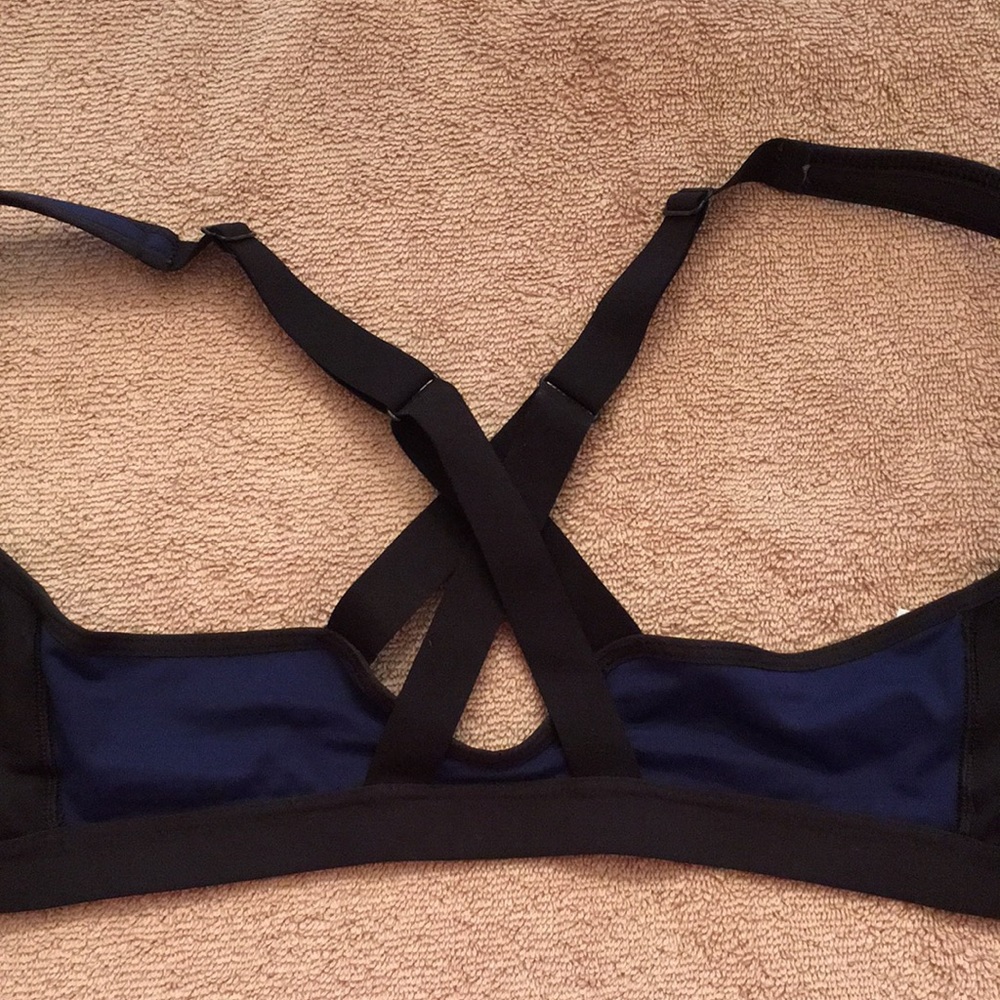 VSX Sport Blue/Yellow Knockout Zip Front Sport Bra - Picture 5 of 7